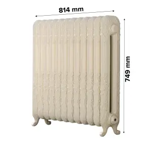 Arroll Daisy Cast iron Cream 12 Column Radiator, (W)814mm x (H)794mm