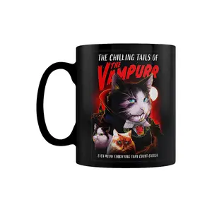 Horror Cats The Vampurr Vintage Mug Black (One Size)