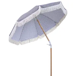 Garden Market Parasol 1.5 m Black and White MONDELLO