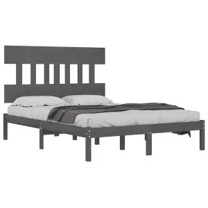 Berkfield Bed Frame Grey Solid Wood 120x200 cm