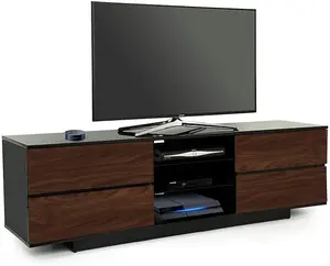 Homeology Avitus Premium High Gloss Black with 4-Walnut Drawers and 2 Shelves up to 65" LED/OLED/LCD TV Cabinet