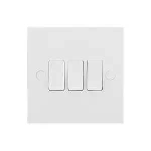 BG White 20A 2 way 3 gang Light Switch