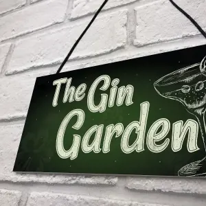 Red Ocean The Gin Garden Gin Tonic Sign Garden Shed Home Bar Pub Kitchen Plaque Friendship Gift