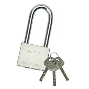 60mm Steel Keyed Padlock Long Security Shackle Secure Gate Key Lock Shed Safe