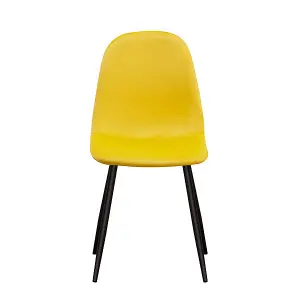 Dining Chair - Metal - L52 x W44 x H86 cm - Yellow/Black