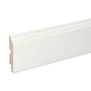 GoodHome White MDF Skirting board (L)2.2m (W)90mm (T)16mm