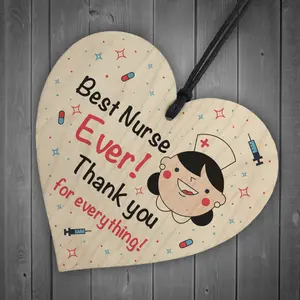 Thank You Gift For Nurse Wooden Heart Gift For Him or Her Volunteer Gift Keepsake