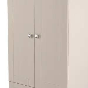 Sussex Ready assembled Traditional Beige & oak 2 Drawer Tall Double Wardrobe (H)1970mm (W)770mm (D)530mm