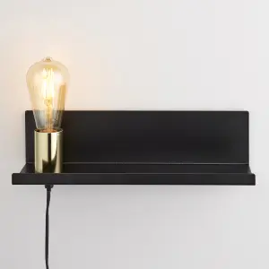 Ando Matt Black Plug-in Wall light