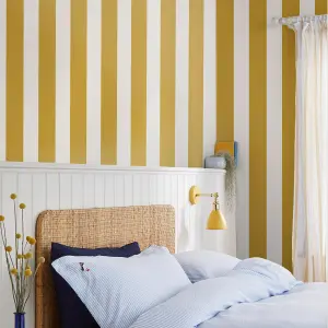 Joules Yellow Harbaugh stripe Smooth Wallpaper Sample