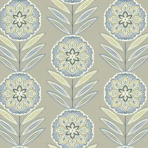 Galerie Mulberry Tree Grey Yellow Floral Wallpaper Roll