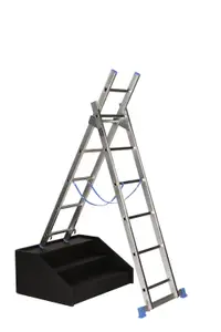 Mac Allister 3-way 2.5m Aluminium Combination Ladder