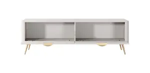 Lante Stylish Beige TV Cabinet 1630mm H510mm D380mm with Two Pull-Down Doors and Two Closed Compartments