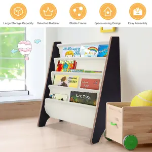 Costway 4 Tier Kids Bookshelf Magazine Rack Baby Book Storage Display Organizer Holder