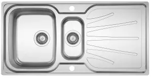 Clearwater DeepBlue 1.5 Bowl and Drainer Stainless Steel Kitchen Sink 1000x500mm - DB15