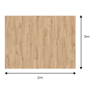 Precut Blond oak Natural Wood effect Sheet vinyl, 6m²