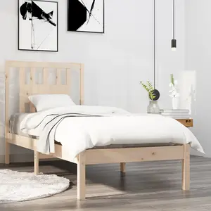 Berkfield Bed Frame Solid Wood 90x190 cm Single