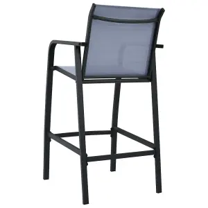 Berkfield Garden Bar Chairs 2 pcs Grey Textilene