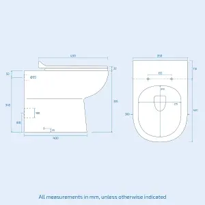 Nes Home Nanuya 500mm Vanity Basin, WC Unit & Elso Back to Wall Toilet Pan