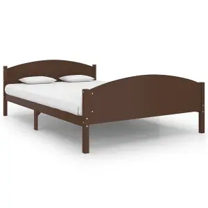 Berkfield Bed Frame Dark Brown Solid Pine Wood 160x200 cm