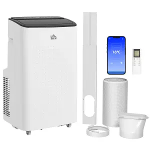 HOMCOM 14000 BTU Portable Air Conditioner Unit with WiFi Smart App, 35m²