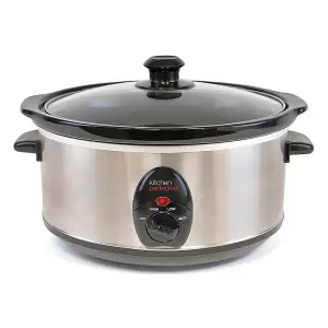 KitchenPerfected 3.5Ltr Oval Slow Cooker- Brushed Steel