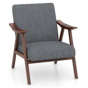 Costway Modern Accent Chair Ergonomic Leisure Chair Fabric Upholstered Lounge Chair