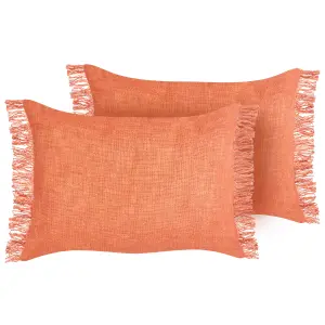 Set of 2 Cushions MABA Cotton Solid Orange