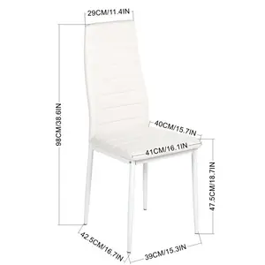 Aleanah Upholstered Metal Upholstered Back Side Chair (Set of 4) White