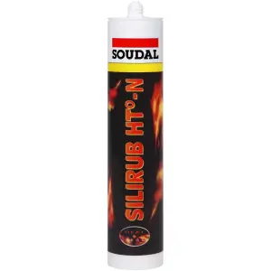 Soudal Silirub Ht-N Black 310ml Cartridge 6031  (108266) (Pack of 3)