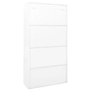 Berkfield Office Cabinet with Sliding Door White 90x40x180 cm Steel