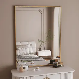 Jobu Home - Takara, Gold Metal Rectangle Mirror - 120cm x 95cm