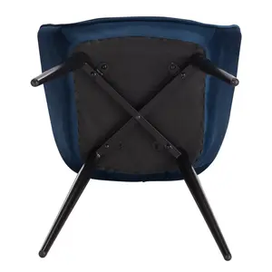 Alinblot Upholstered Armchair (Set of 2) Blue Velvet