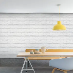 GoodHome Thedden Off white Brick effect Textured Wallpaper