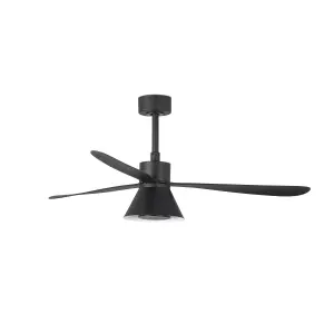 Luminosa Amelia Large Cone Led Black Ceiling Fan, 6 Speed