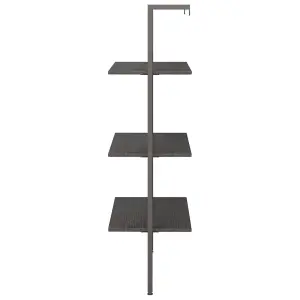 Berkfield 3-Tier Leaning Shelf Black 64x35x120.5 cm