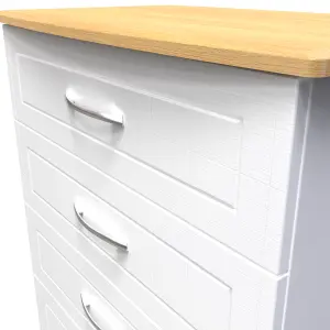 Whitby 4 Drawer Chest in White Ash & Oak (Ready Assembled)