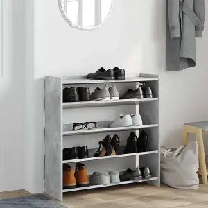 Berkfield Shoe Rack Concrete Grey 80x25x81 cm Engineered Wood