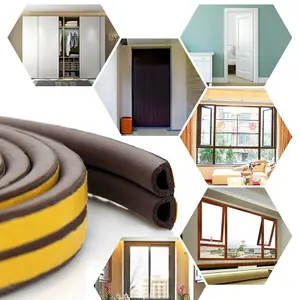 10m Rubber Seal Draught Excluder Sticky Tape Foam WeatherStrip Door Window Brown