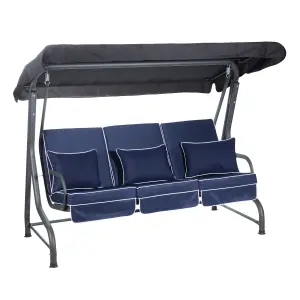 Alfresia Roma Swing Seat with Navy Blue Luxury Cushions