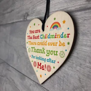 Thank You Childminder Gift Wood Heart Leaving Nursery Teacher Pre School Keepsake