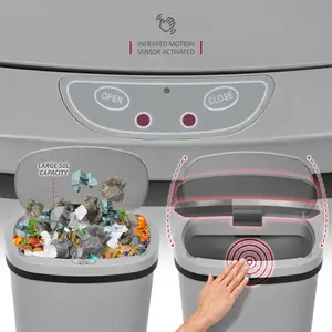 NETTA 50L Sensor Bin for Kitchen  Grey