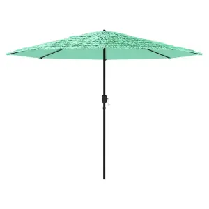 Berkfield Garden Parasol with Steel Pole Green 388x388x248 cm