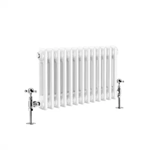 Right Radiators 300x605 mm Horizontal Traditional 2 Column Cast Iron Style Radiator White