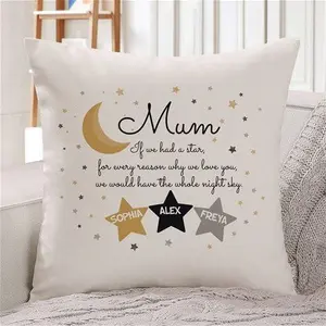 Personalised Mum Cushion With Children Names, Little Stars, Mother's Day Gift With Names