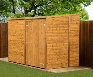 Empire Modular Pent 8x6  dipped treated tongue and groove wooden garden shed double door (8' x 6' / 8ft x 6ft) (8x6)