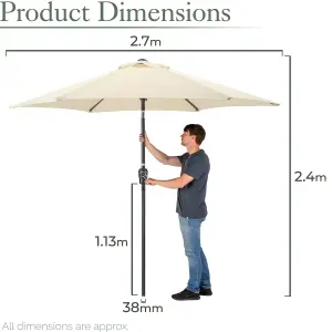 2.7m Crank and Tilt Parasol - Cream