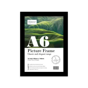 A6 Black Picture Frame Fits A6 (10.5 x 14.8cm - 4.1 x 5.8in) Poster, Photo, Artwork, or Print.