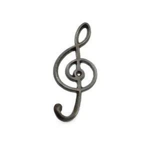 Oakcrafts - Antique Cast Iron Musical Treble Clef Coat Hook