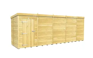 19 x 5 Feet Pent Shed - Single Door Without Windows - Wood - L147 x W560 x H201 cm